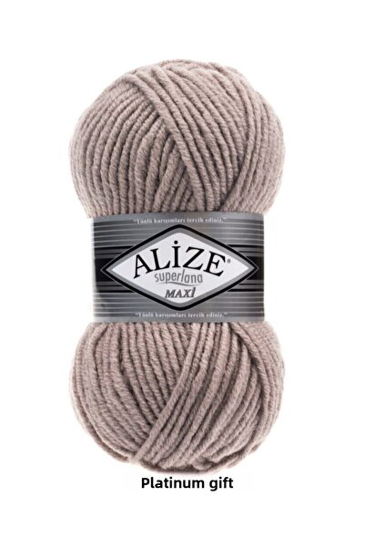 Alize (5 Pieces) Superlana Maxi 541 Mink Vest Cardigan Yarn
