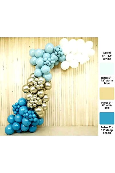 Kalisan Retro Deep Blue Balloon - 12 Inch 10 Pieces (Deep Ocean)