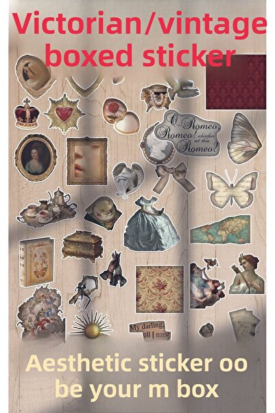 merccuri crafts مجموعة ملصقات جمالية عتيقة - 40 قطعة لمجلة رصاصة، جدول الأعما...