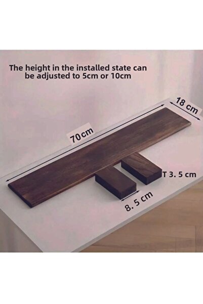 Tiydem Solid Natural Wood Monitor Riser Monitor Stand Monitor Stand (70 X18 cm)