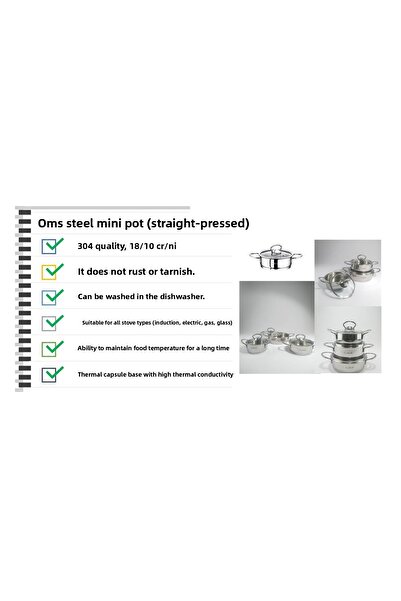 OMS PASLANMAZ Oms Mini Flat Pot 16x5 Cm 152.2008-16-mbt Q