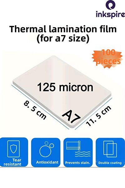 inkspire فيلم الترقق الحراري 85 × 115 مم 100 قطعة 125 ميكرون حقيبة هوية تغليف...