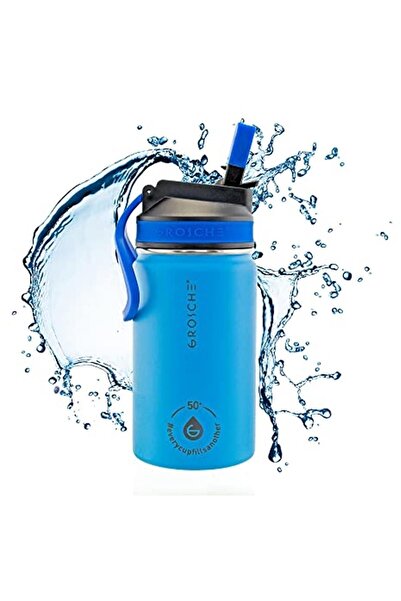 Grosche زجاجة مياه ليل تشيل المعزولة للأطفال باللون الأزرق 360 مل