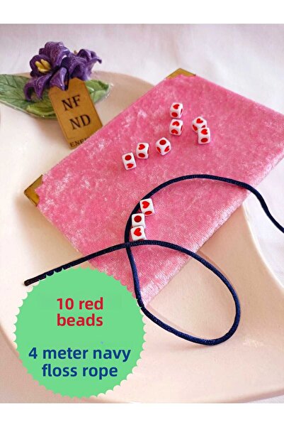 ENEFENDİ 4m SNUR ALBASTRU ÎNCHIS 10BUC MARGELE CU FORMĂ DE INIMĂ PENTRU BIJUT...