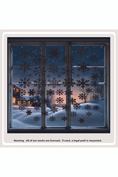 EYBA STİCKER Новогодишни снежинки смесени стъклени витрини декоративни стикер...