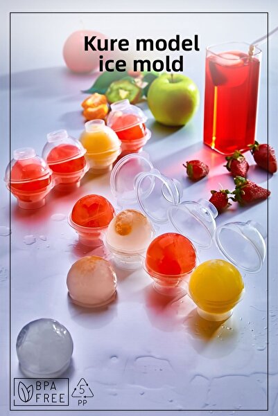 Espas Home 4-Piece Sphere Ice Mold Ice Box