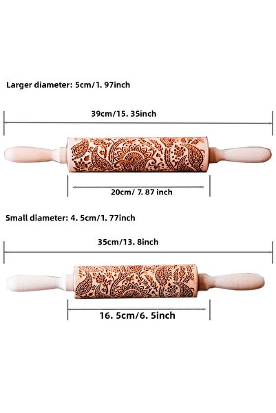 Choice 35cm New Big size Tree of Life Deep Engraved Wooden Embossed Cookie Flower Rolling Pin for Baking 3D