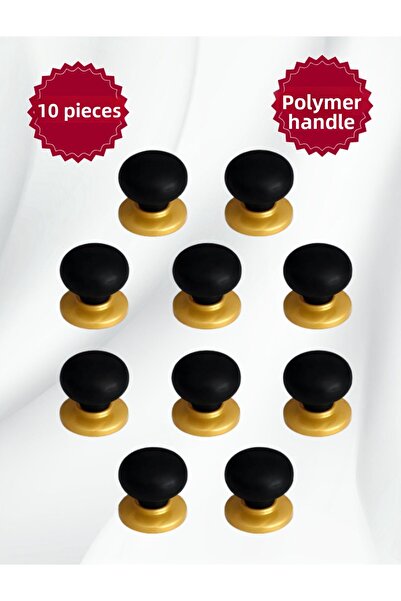 MKLAKS مقبض بلاستيكي بوليمر مع غطاء ذهبي لخزانة درج المطبخ، عبوة من 10 قطع - ...