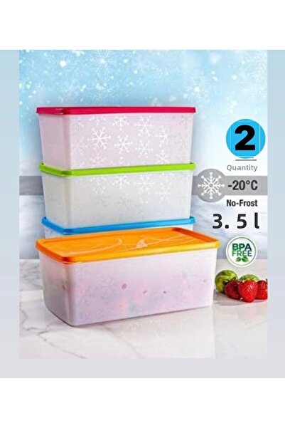 Hane216 2 قطعة حاوية تخزين نو فروست سعة 3.50 لتر، حاوية طعام الفريزر - 20 درجة