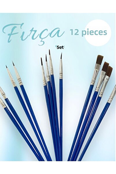 kendinyaphobi Σετ 12 ακρυλικών πινέλων - για ελαιογραφία, με επίπεδη, λεπτή, ...