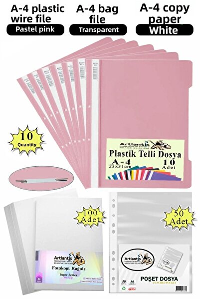 Artlantis Dosar cu spiră din plastic A4 10 bucăți Plicuri pentru dosare 50 bu...