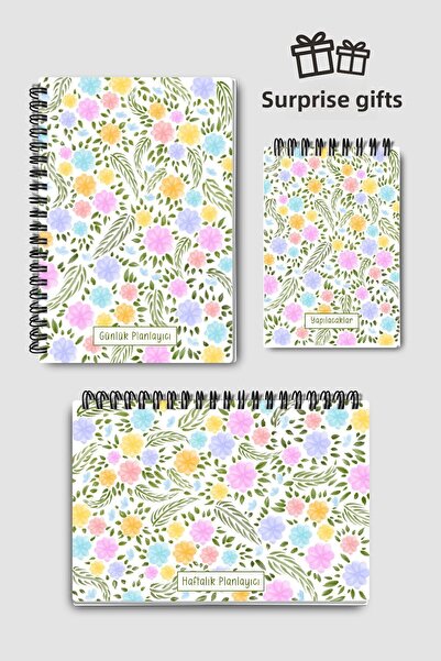 Eldesen Tasarım مجموعة تخطيط مكونة من 3 قطع، مخطط يومي، مخطط أسبوعي، قائمة ال...