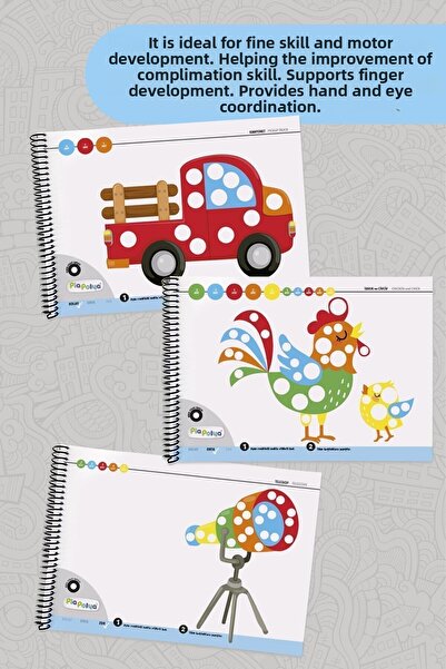 piapolya 2 Sets of Labeled, Dot Label Book and Labels| Preschool Notebook| Dot Label