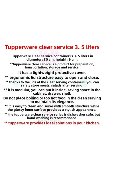 Tupperware Blue White Clear Serving Container 3.5 Liter Storage Container Hsgl