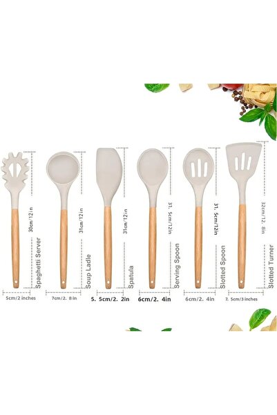 Felis Arte 6 Piece Bamboo Handle Large Size Silicone Set