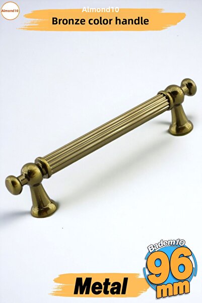 Badem10 Seljuk Antique Yellow Metal Handle 96 mm -9.6 cm Furniture Kitchen Drawer Cabinet Cabinet Handles Handle Handle