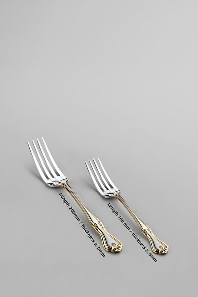 Nehir Lalezar Gold Satin - 12 Person 72 Piece Boxed Fork Spoon Knife Set