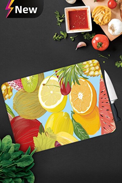 Decorita Sour Fruits |   Glass Cutting Board - Glass Cutting Board |   30cm X 40cm