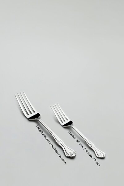 Nehir Lalezar Satin - 60 Pieces Fork and Spoon Set for 12 People