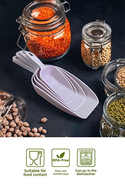 Vienev Pink 4-Piece Plastic Food Shovel Set