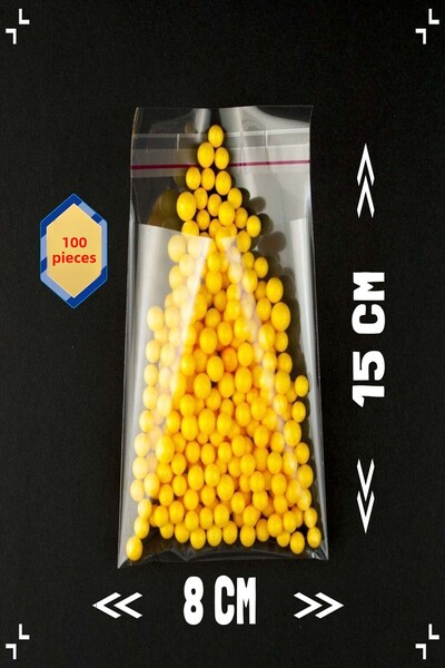 littlemonky 100 قطعة 8x15 سم حقيبة بشريط شفاف، حقيبة تغليف شفافة، تغليف التجا...