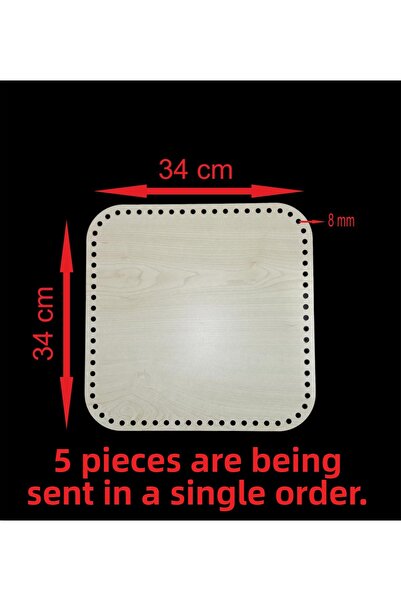 ASUDE HEDİYELİK Cremă de lemn 34x34 cm 5 buc. Tavă din bambus Placă de tricot...