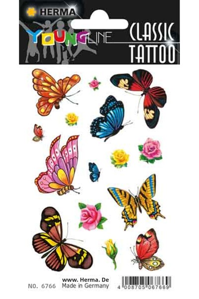 Herma DÖVME RENKLİ SEVİMLİ KELEBEK 6766 10 ADET