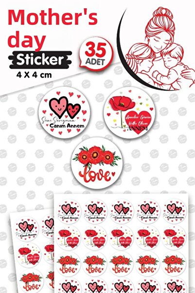 t tuğset etiket Etichetă autocolantă pentru Ziua Mamei 4cm 35 buc Etichetă ca...