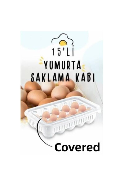 Alamut Home Egg Storage Container Organizer with Lid 15 Pieces