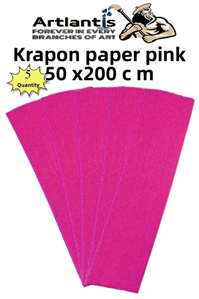 Artlantis Krapon Paper 50X200 cm 5 Pieces Colorful Grapon Paper School Classr...