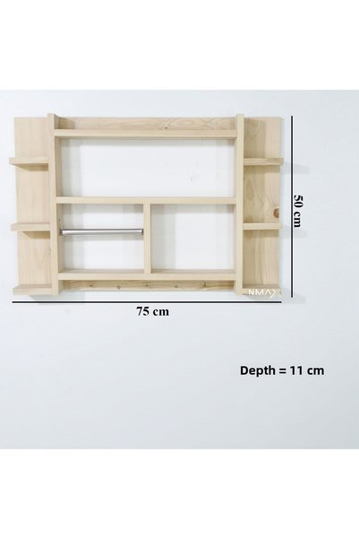 Shop kutuk Multi-Purpose Wooden Spice Rack Kitchen Bathroom Wall Shelf Terek