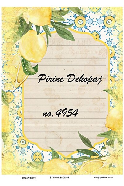 LİNEART ورق ديكوباج نحاسي رقم: 4954 - 29x42 سم