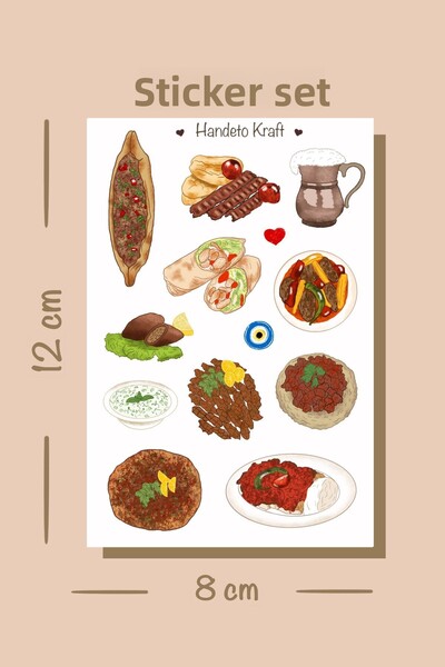 Handeto Kraft Σετ αυτοκόλλητων τουρκικών τροφίμων Νο:2, Αυτοκόλλητο, Συλλογή ...