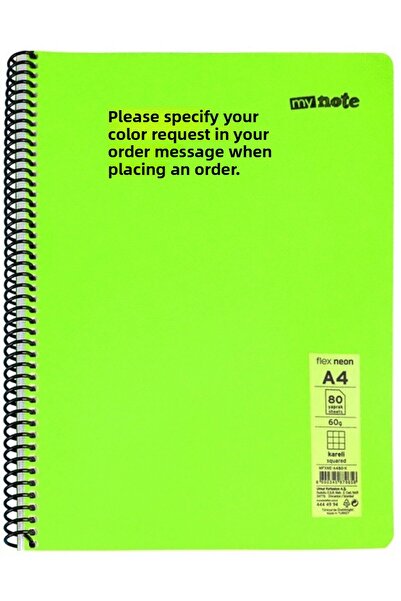 Mynote A4 Flex PP Spiral Plastic Cover Notebook 60 Sheets Checkered