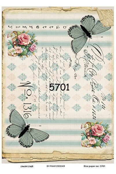 LİNEART Brass Decopage Paper No:5701