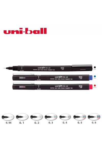 Uni Black Technical Drawing Pen - Fine Line, 0.3 mm Ball Pin