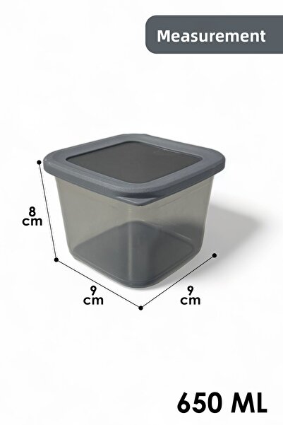 İronika Silicone Lid Food Grocery Storage Container Square Storage Box Set 6 Pieces 650ml