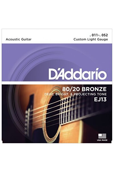 Daddario مجموعة أوتار جيتار صوتية EJ13، 80/20 برونز مخصصة خفيفة G