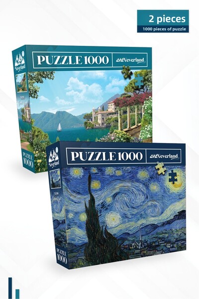 Neverland 2 PIECES 1000 PIECES PUZZLE - STAR NIGHT and COAST HOUSE