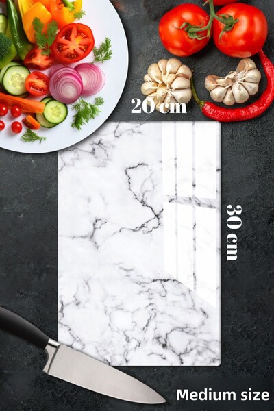 Comprox Tempered 20x30cm Glass Cutting Board - Aesthetic, Durable and Multifunctional