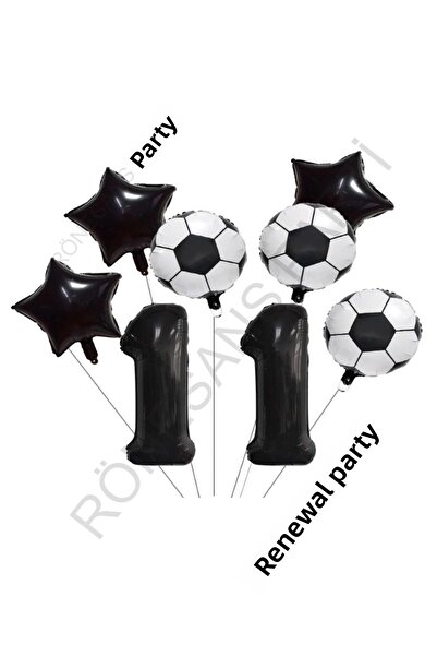 Generic Brand Star Number Football Ball Patterned Foil Balloon Set Age 11