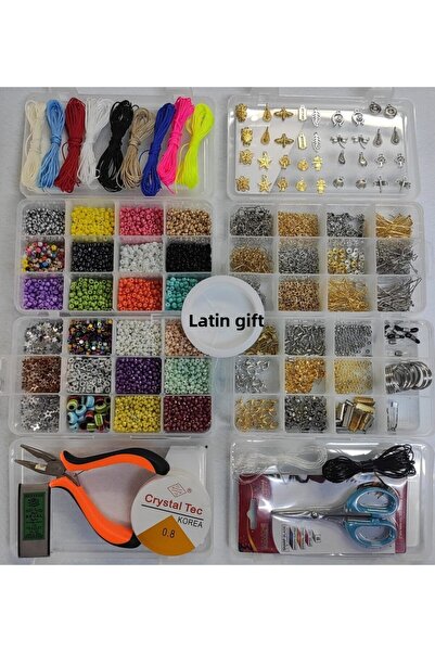 platin hediyelik 65 είδη υλικών κατασκευής κοσμημάτων Σετ χάντρες για αρχάριους