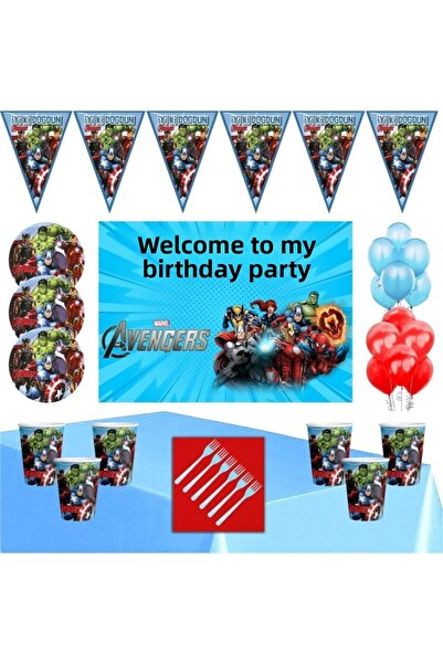 AVENGERS مجموعة حفلات تحتوي على 8 لافتات مقاس 70 × 100 سم