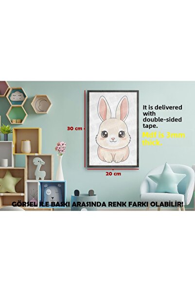 Borambalaj Tablou MDF cu aspect de rama cu design iepure pentru camera copiil...