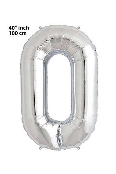 hediyeofisi 100 سم فضي رمادي حجم كبير احباط 0 عدد بالون 40inc