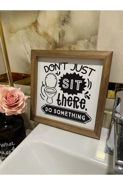 woodhomeworks Tablou Modern cu Cadru din Lemn pentru Acasa, Baie