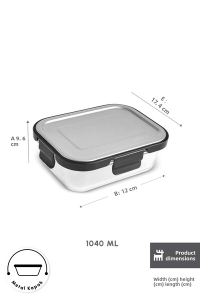 Karaca Vera Glass Storage Container with Metal Lid 1040 ml