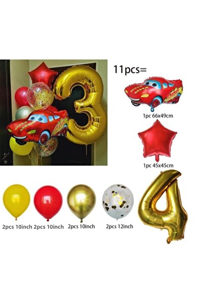 MFM Set baloane din folie tematica masina 4 ani 100 cm