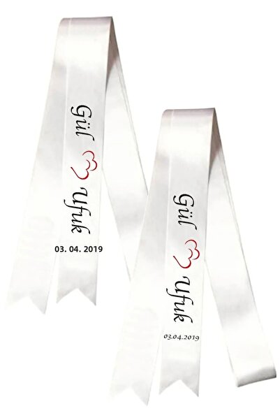 Hediyenza Bijuterii de nuntă de logodnă alb satinat - cu detaliu de litere și...