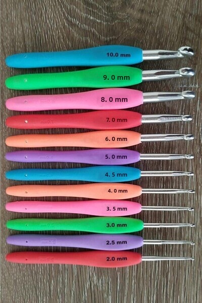 İklim طقم كروشيه بمقبض سيليكون فضي اللون مكون من 12 قطعة